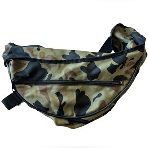 Camouflage Men’s Army Large Hip Fanny Pack Belt Bag Green Camo Vintage